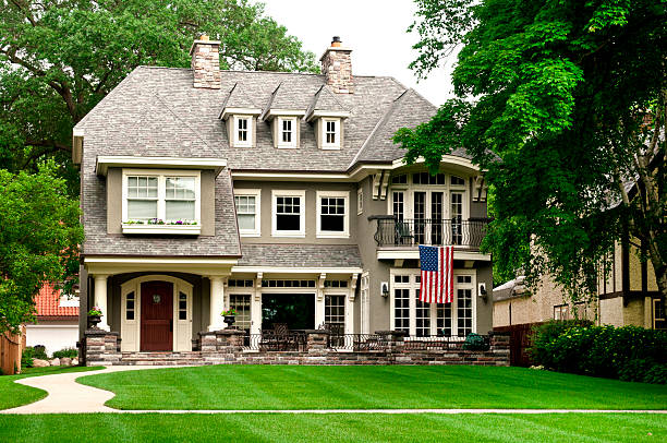 Luxury Minnesota home with an American flag