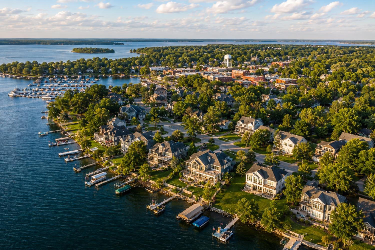 Minnesota lake-town downtown where our agents close deals