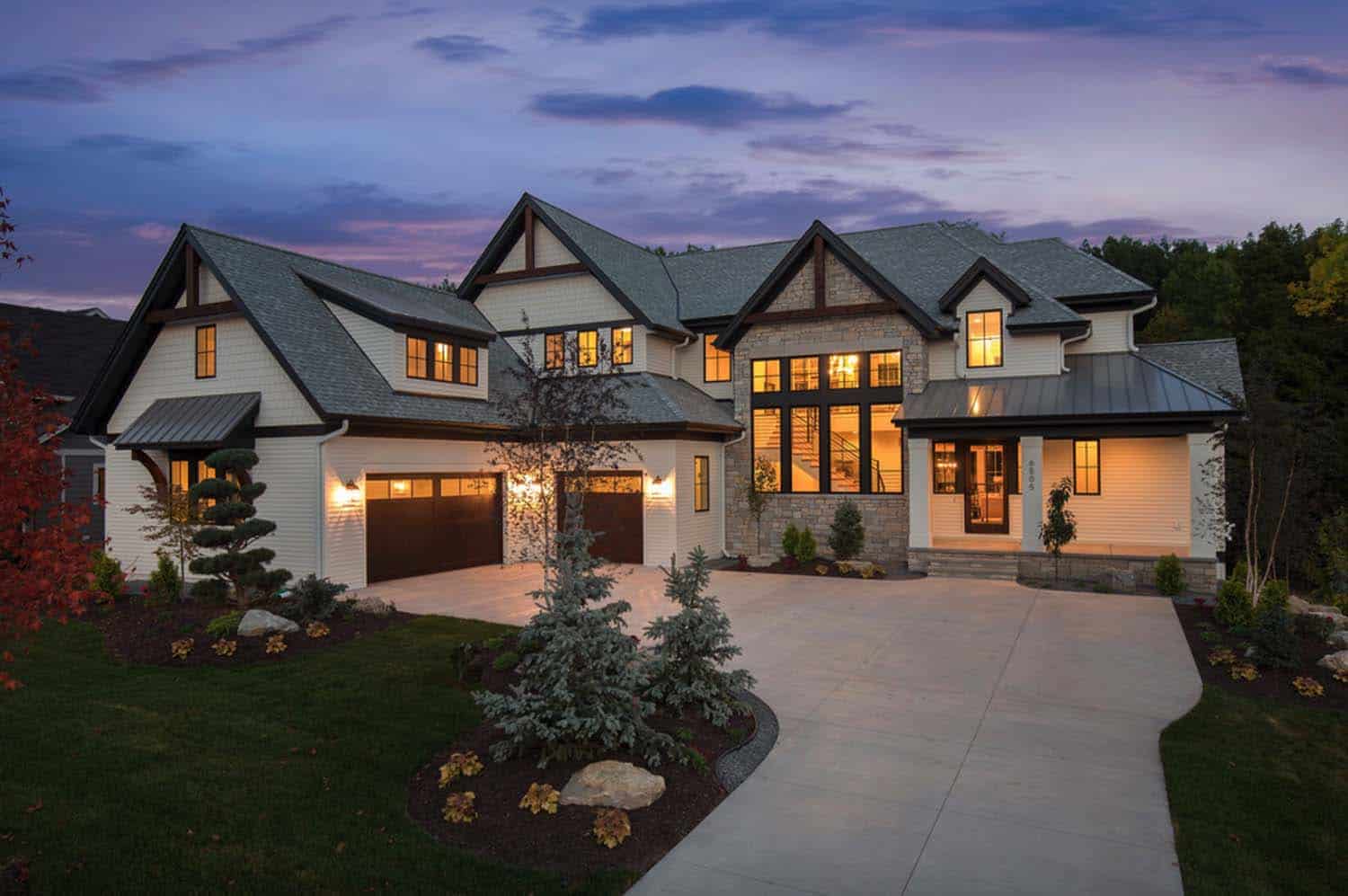 White farmhouse lake estate in Minnesota
