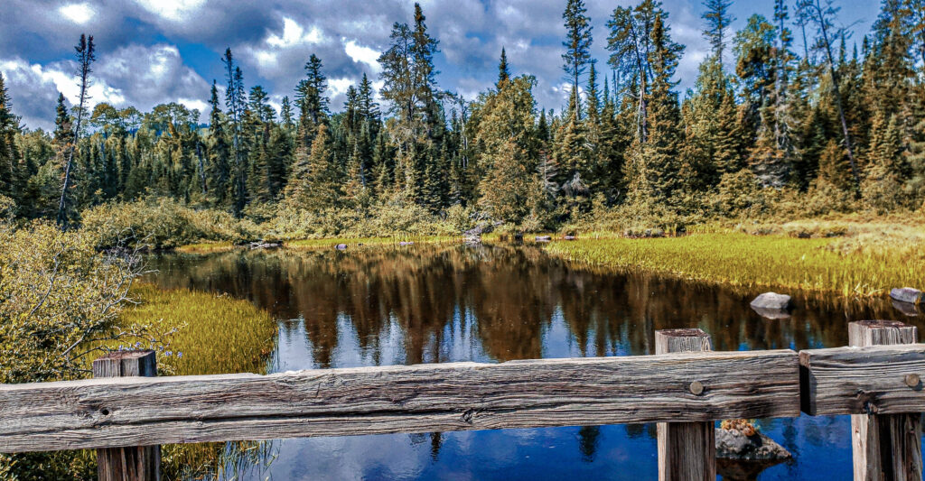 Private dock on a wilderness Minnesota lake